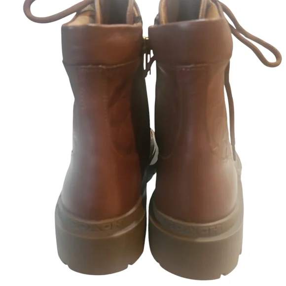 COACH Man Citysole EMB Leather Up Logo Combat Boots CC748 Size 8D Brand new